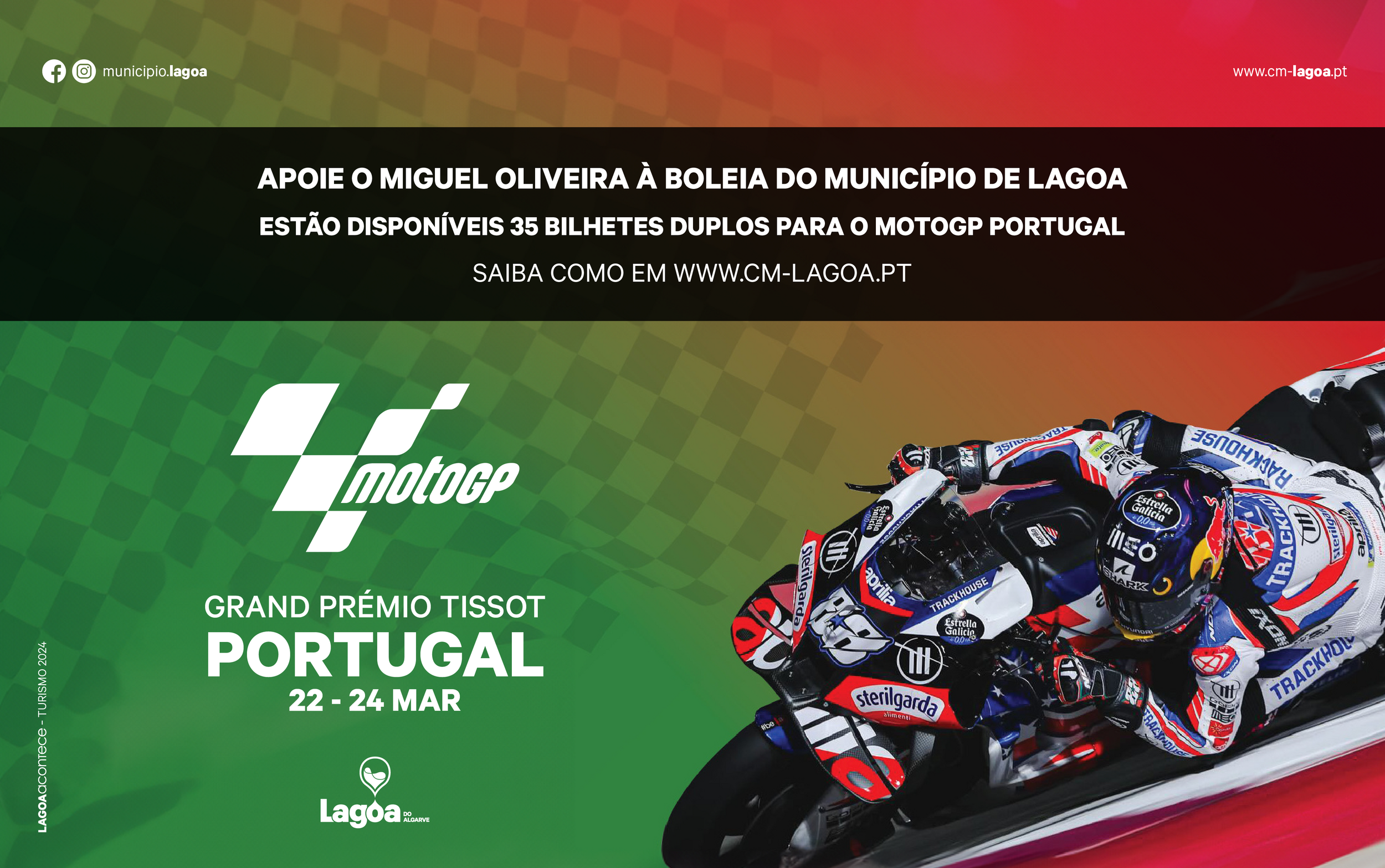 Município de Lagoa tem 35 bilhetes duplos para o MotoGP Grande Prémio de Portugal 2024
