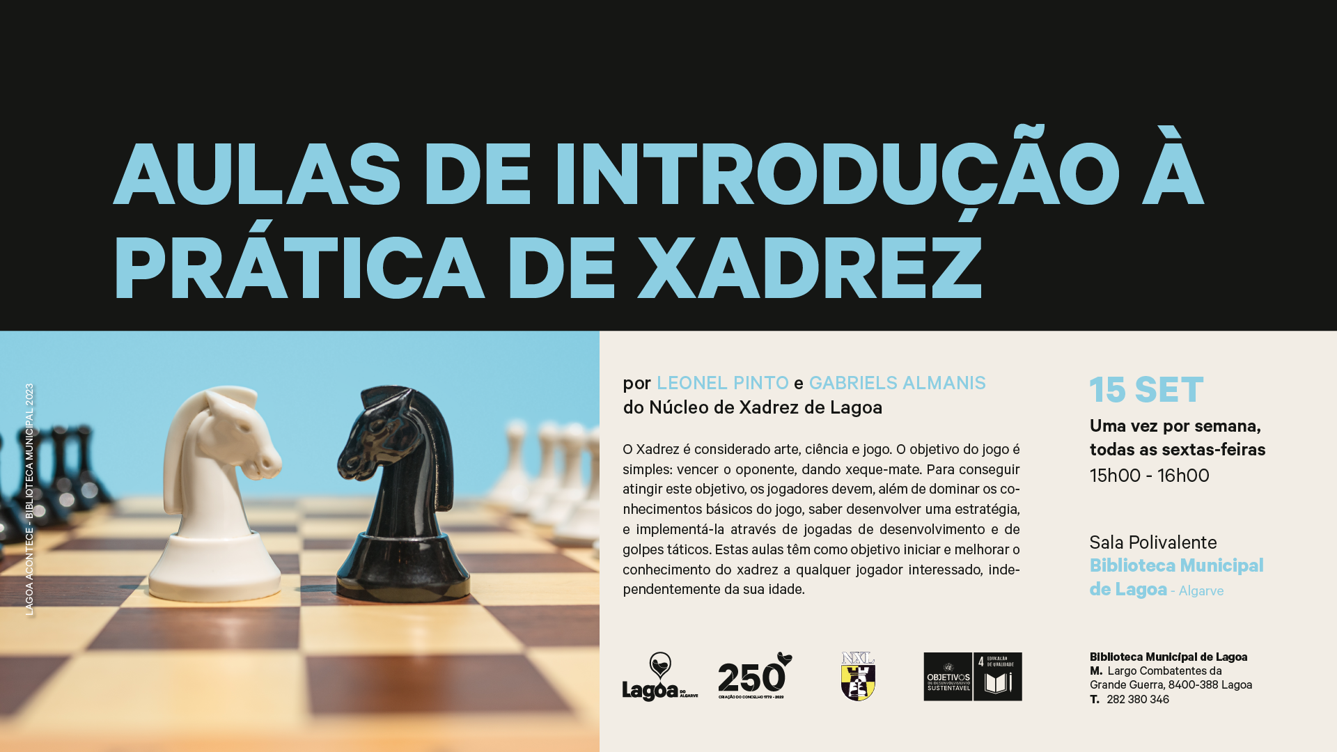 Aulas de introdução à prática de Xadrez
