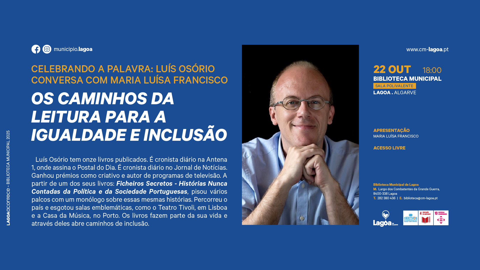 Palestra | Luís Osório conversa com Maria Luísa Francisco. Os caminhos da leitura para a igualdad...