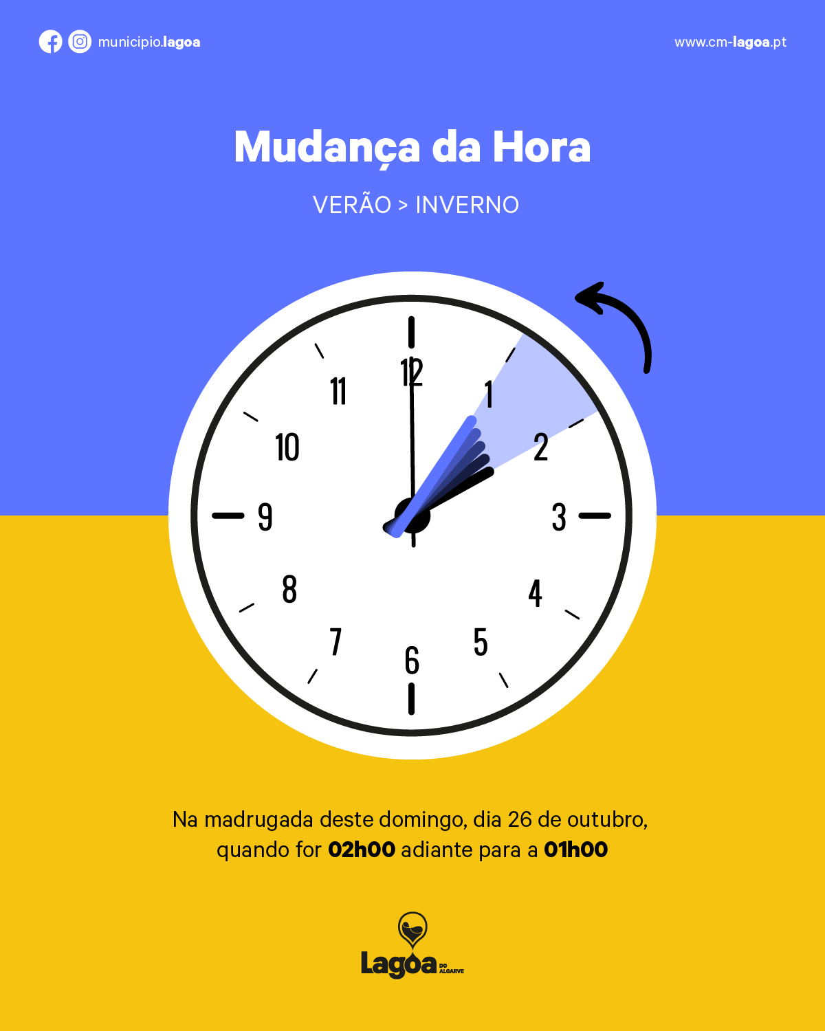 Mudança de Hora - Horário de Inverno