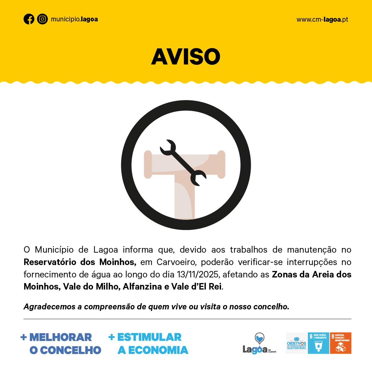 Interrupção temporária de abastecimento de água 