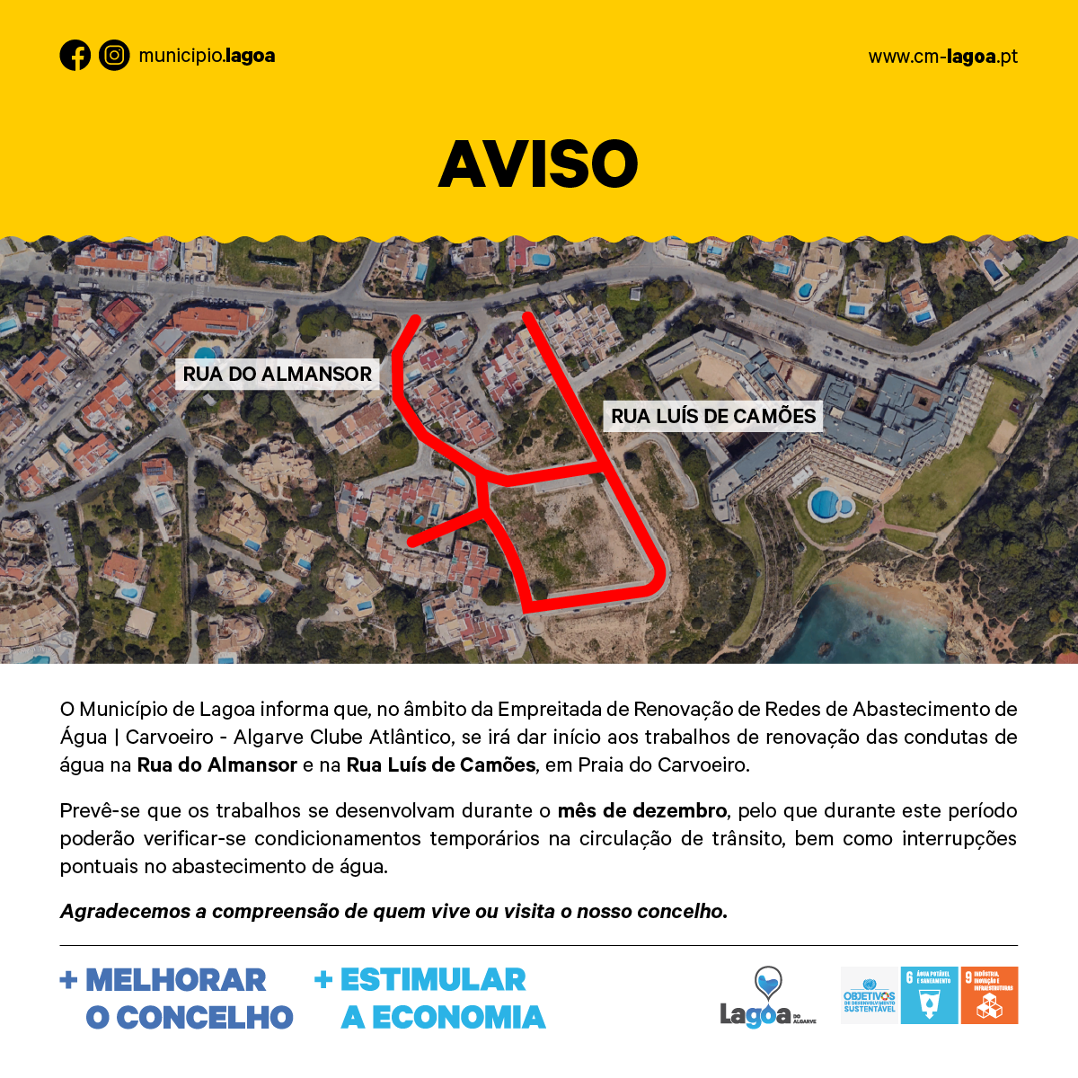Empreitada de Renovação de Redes de Abastecimento de Água | Carvoeiro - Algarve Clube Atlântico -...