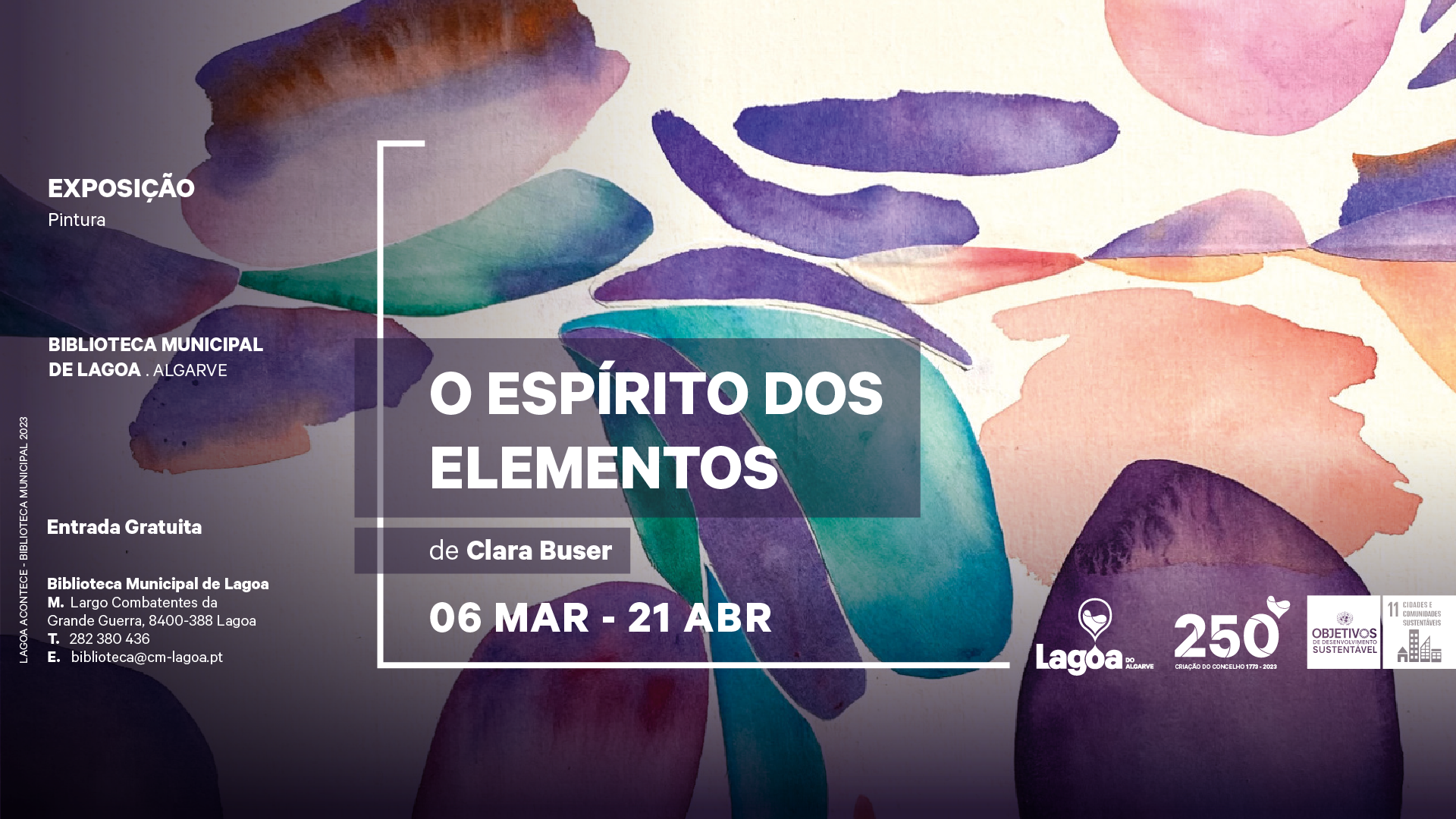 Exposição de Pintura a Aguarela "O Espírito dos Elementos" da pintora Clara Busel