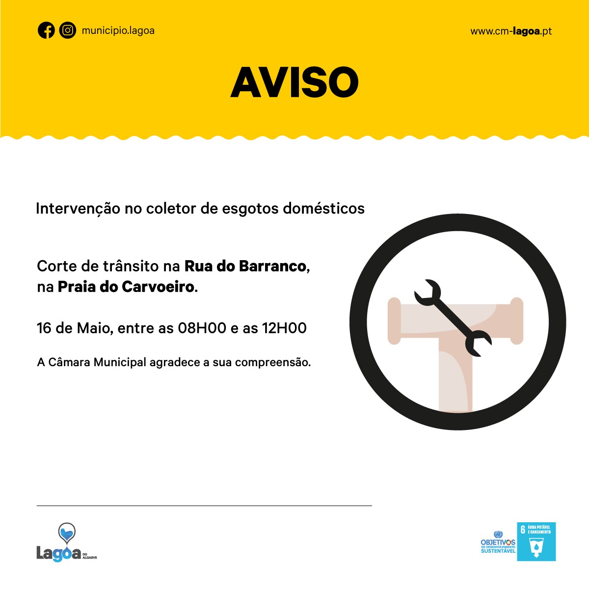 Corte de Trânsito | 16 de maio | Rua do Barranco | Praia do Carvoeiro