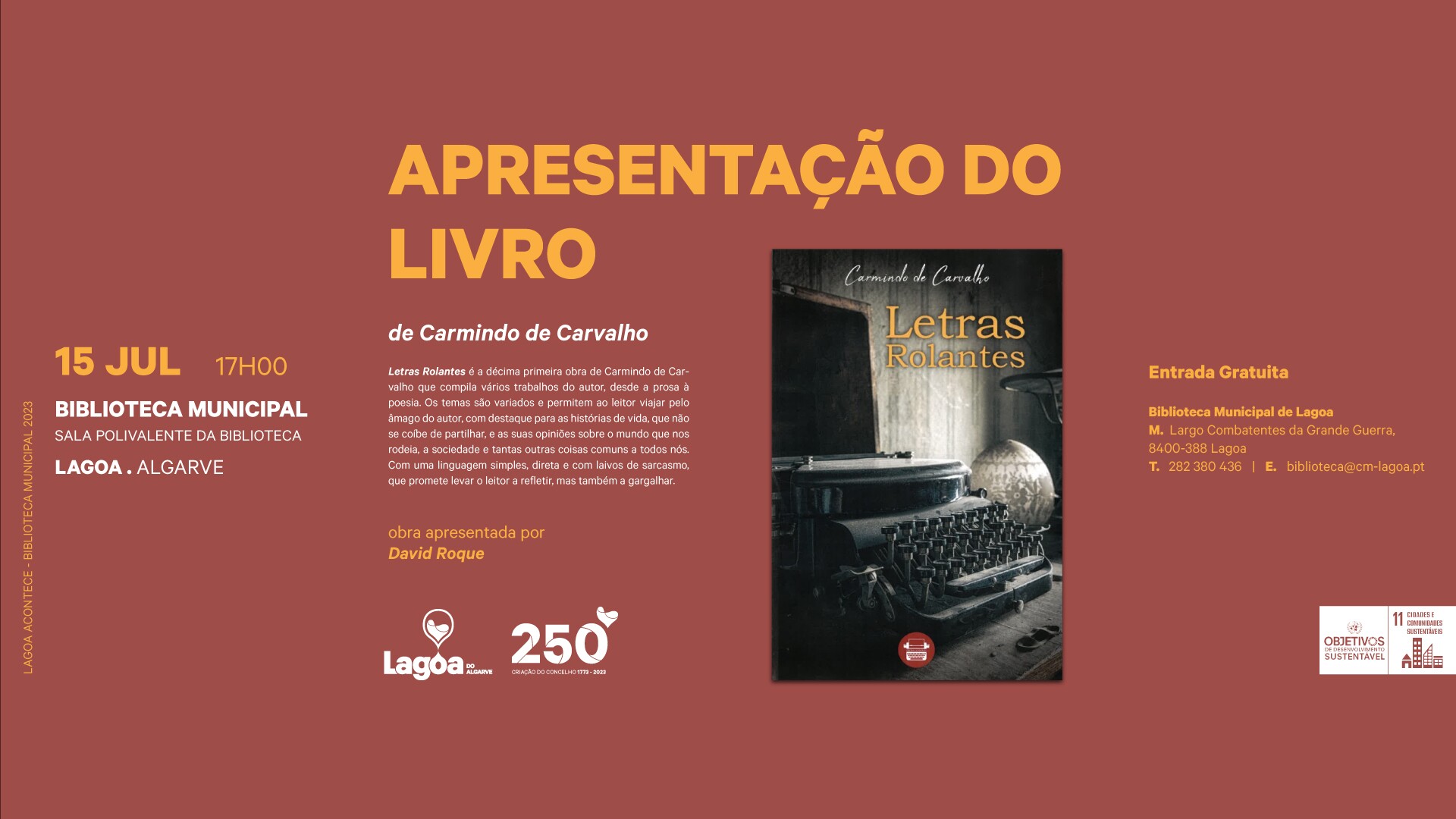 Apresentação do Livro | "Letras Rolantes"