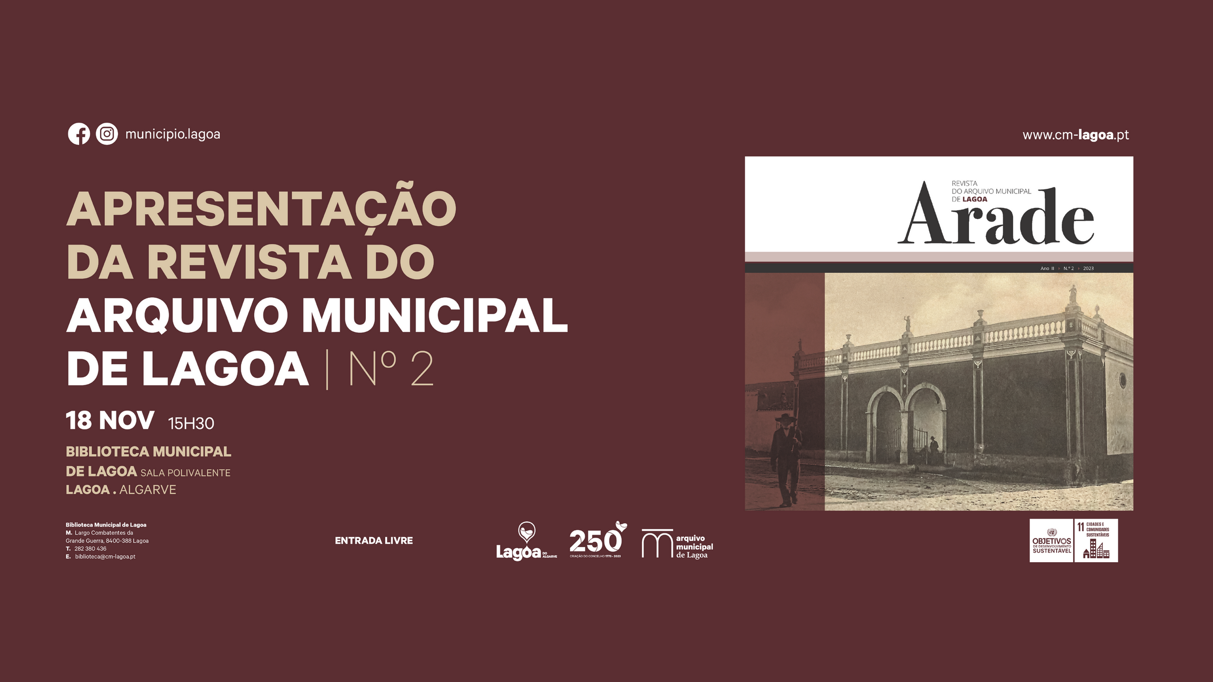 Apresentação da Revista Arade do Arquivo Municipal de Lagoa - Nº2