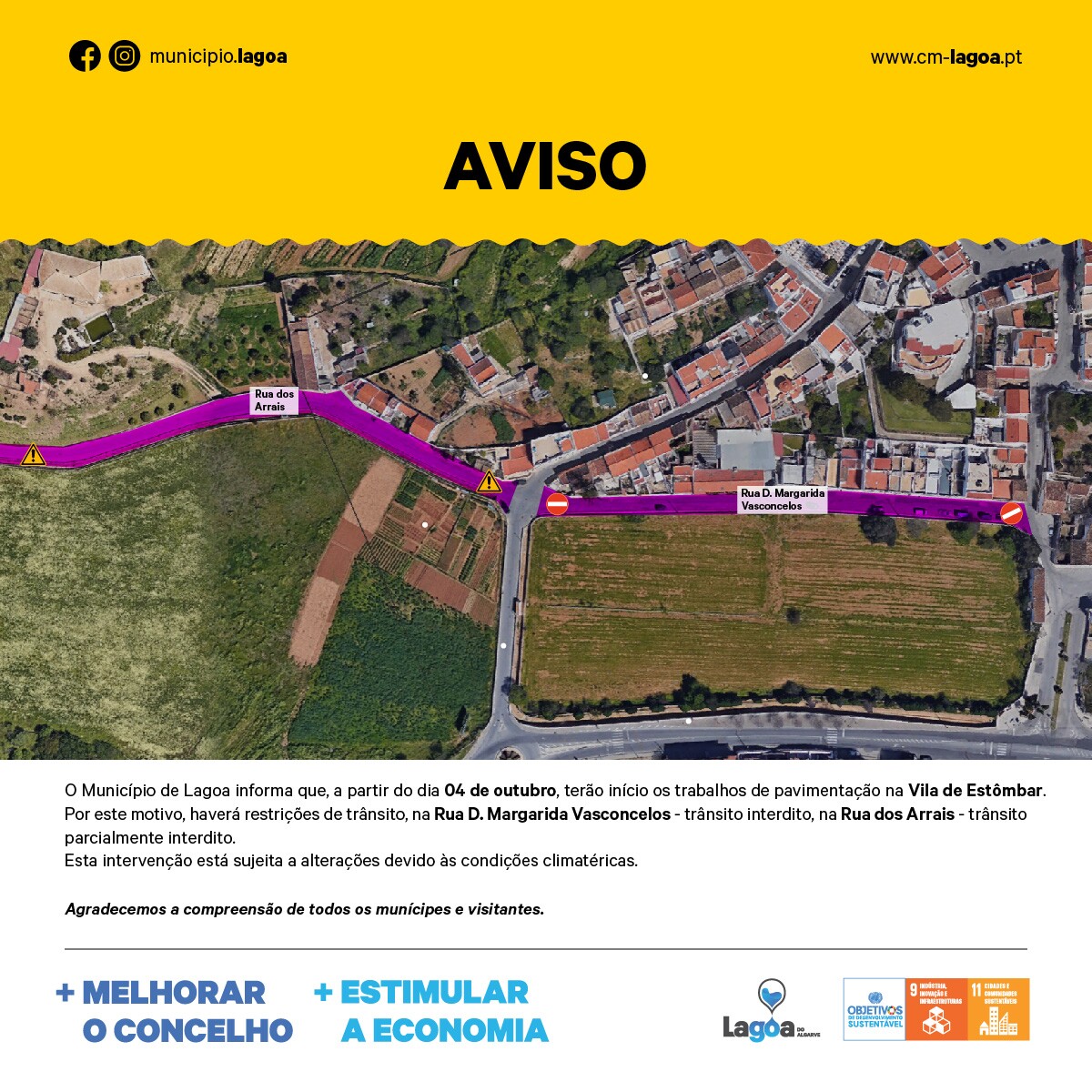 Trabalhos de Pavimentação na Vila de Estômbar