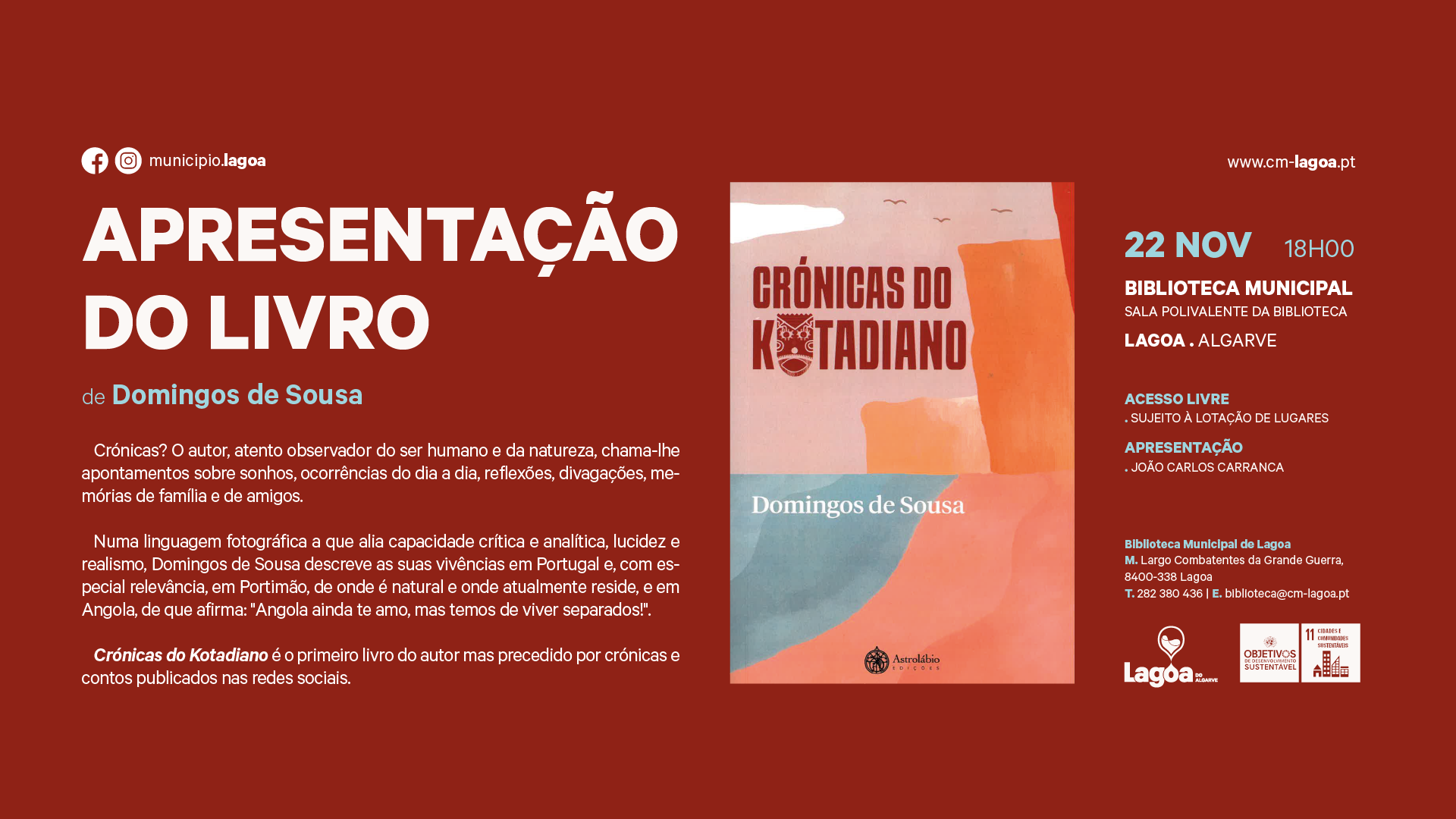 Apresentação pública do livro "Crónicas do Kotadiano" de Domingos de Sousa