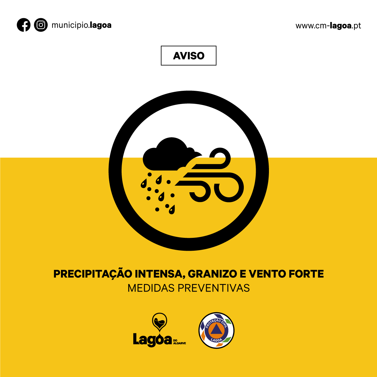 Condições Meteorológicas Adversas – Precipitação intensa, granizo e vento forte