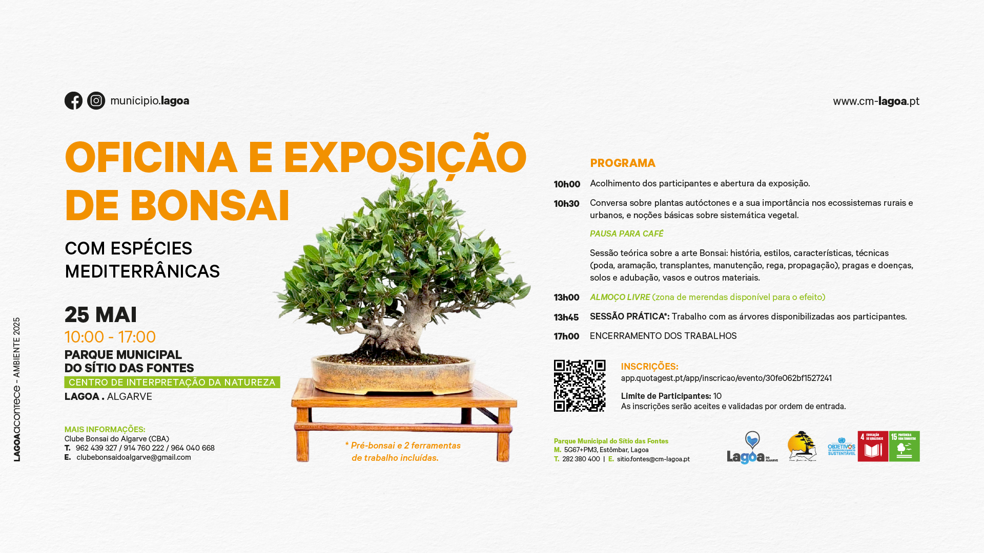 Oficina e Exposição de Bonsai com espécies Mediterrânicas